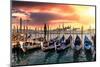 Venetian Sunlight - Gondolas Sunsets-Philippe HUGONNARD-Mounted Photographic Print