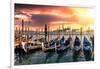 Venetian Sunlight - Gondolas Sunsets-Philippe HUGONNARD-Framed Photographic Print