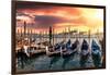 Venetian Sunlight - Gondolas Sunsets-Philippe HUGONNARD-Framed Photographic Print