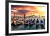 Venetian Sunlight - Gondolas Sunsets-Philippe HUGONNARD-Framed Photographic Print