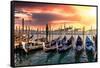 Venetian Sunlight - Gondolas Sunsets-Philippe HUGONNARD-Framed Stretched Canvas