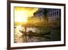 Venetian Sunlight - Gondolier at Sunset-Philippe HUGONNARD-Framed Photographic Print