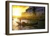 Venetian Sunlight - Gondolier at Sunset-Philippe HUGONNARD-Framed Photographic Print