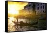 Venetian Sunlight - Gondolier at Sunset-Philippe HUGONNARD-Framed Stretched Canvas