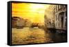 Venetian Sunlight - Grand Canal Golden Sunset-Philippe HUGONNARD-Framed Stretched Canvas