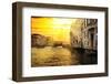 Venetian Sunlight - Grand Canal Golden Sunset-Philippe HUGONNARD-Framed Photographic Print