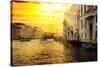 Venetian Sunlight - Grand Canal Golden Sunset-Philippe HUGONNARD-Stretched Canvas