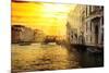 Venetian Sunlight - Grand Canal Golden Sunset-Philippe HUGONNARD-Mounted Photographic Print