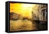 Venetian Sunlight - Grand Canal Golden Sunset-Philippe HUGONNARD-Framed Stretched Canvas