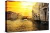 Venetian Sunlight - Grand Canal Golden Sunset-Philippe HUGONNARD-Stretched Canvas