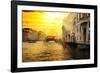 Venetian Sunlight - Grand Canal Golden Sunset-Philippe HUGONNARD-Framed Photographic Print