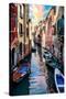 Venetian Sunlight - Iconic Venice Canal-Philippe HUGONNARD-Stretched Canvas