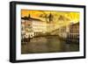 Venetian Sunlight - Last rays of Sunshine on the Rialto Bridge-Philippe HUGONNARD-Framed Photographic Print