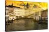 Venetian Sunlight - Last rays of Sunshine on the Rialto Bridge-Philippe HUGONNARD-Stretched Canvas