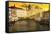 Venetian Sunlight - Last rays of Sunshine on the Rialto Bridge-Philippe HUGONNARD-Framed Stretched Canvas