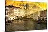 Venetian Sunlight - Last rays of Sunshine on the Rialto Bridge-Philippe HUGONNARD-Stretched Canvas