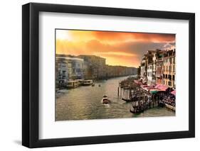 Venetian Sunlight - Late afternoon on the Grand Canal-Philippe HUGONNARD-Framed Photographic Print