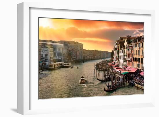 Venetian Sunlight - Late afternoon on the Grand Canal-Philippe HUGONNARD-Framed Photographic Print