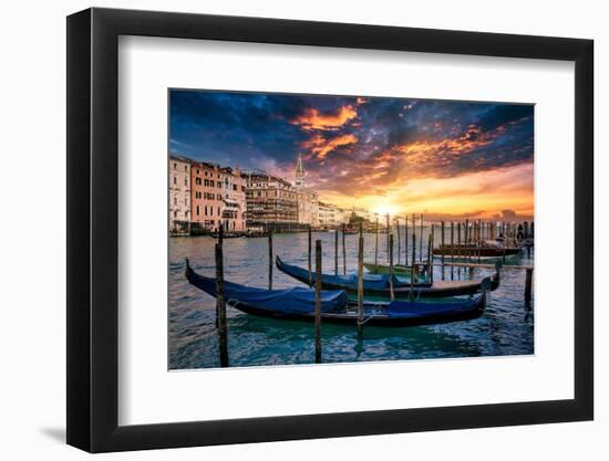 Venetian Sunlight - Magical Gondolas Sunset-Philippe HUGONNARD-Framed Photographic Print
