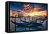 Venetian Sunlight - Magical Gondolas Sunset-Philippe HUGONNARD-Framed Stretched Canvas