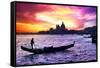 Venetian Sunlight - Majestic Indigo Sunset-Philippe HUGONNARD-Framed Stretched Canvas