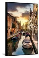 Venetian Sunlight - Motoscafi-Philippe HUGONNARD-Framed Stretched Canvas
