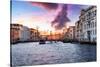 Venetian Sunlight - Pink Purple Sunset-Philippe HUGONNARD-Stretched Canvas