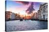 Venetian Sunlight - Pink Purple Sunset-Philippe HUGONNARD-Stretched Canvas