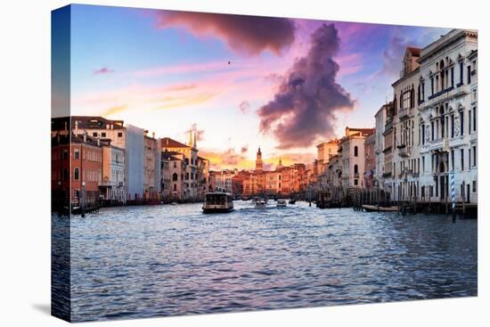 Venetian Sunlight - Pink Purple Sunset-Philippe HUGONNARD-Stretched Canvas