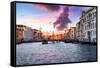 Venetian Sunlight - Pink Purple Sunset-Philippe HUGONNARD-Framed Stretched Canvas