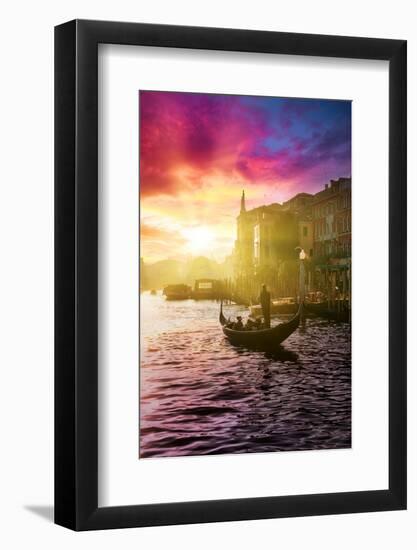 Venetian Sunlight - Pink Sunset-Philippe HUGONNARD-Framed Photographic Print