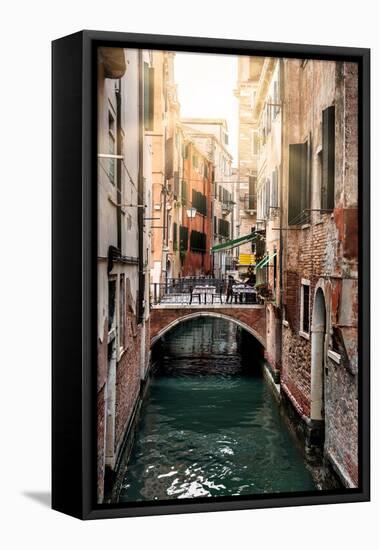 Venetian Sunlight - Red Bricks Bridge-Philippe HUGONNARD-Framed Stretched Canvas