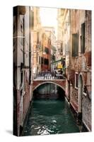 Venetian Sunlight - Red Bricks Bridge-Philippe HUGONNARD-Stretched Canvas