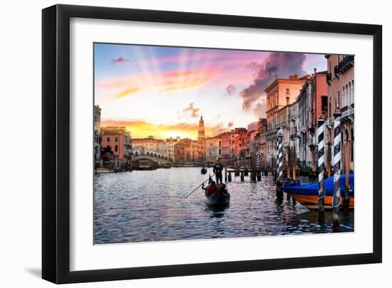 Venetian Sunlight - Rialto Sunset-Philippe HUGONNARD-Framed Photographic Print