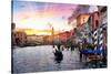 Venetian Sunlight - Rialto Sunset-Philippe HUGONNARD-Stretched Canvas
