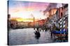Venetian Sunlight - Rialto Sunset-Philippe HUGONNARD-Stretched Canvas