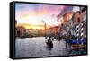 Venetian Sunlight - Rialto Sunset-Philippe HUGONNARD-Framed Stretched Canvas