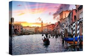 Venetian Sunlight - Rialto Sunset-Philippe HUGONNARD-Stretched Canvas