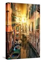 Venetian Sunlight - Rio Tera Secondo Sunset-Philippe HUGONNARD-Stretched Canvas