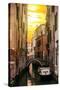 Venetian Sunlight - Small Canal Bridge-Philippe HUGONNARD-Stretched Canvas