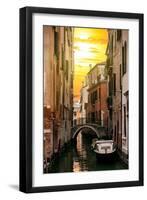 Venetian Sunlight - Small Canal Bridge-Philippe HUGONNARD-Framed Premium Photographic Print