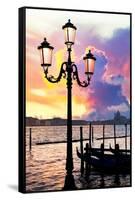 Venetian Sunlight - Street Lamp-Philippe HUGONNARD-Framed Stretched Canvas