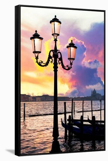 Venetian Sunlight - Street Lamp-Philippe HUGONNARD-Framed Stretched Canvas