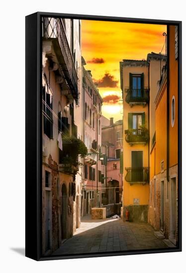 Venetian Sunlight - Sunrise Street-Philippe HUGONNARD-Framed Stretched Canvas