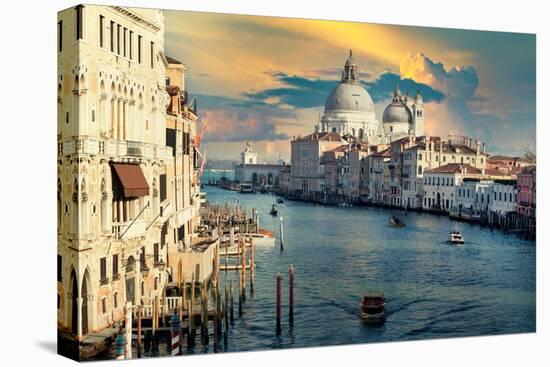 Venetian Sunlight - The Grand Canal at Sunset-Philippe HUGONNARD-Stretched Canvas