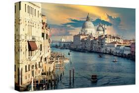 Venetian Sunlight - The Grand Canal at Sunset-Philippe HUGONNARD-Stretched Canvas