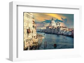 Venetian Sunlight - The Grand Canal at Sunset-Philippe HUGONNARD-Framed Photographic Print