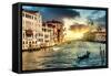 Venetian Sunlight - The Grand Canal-Philippe HUGONNARD-Framed Stretched Canvas