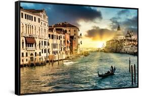 Venetian Sunlight - The Grand Canal-Philippe HUGONNARD-Framed Stretched Canvas