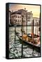 Venetian Sunlight - Traditional Gondolas-Philippe HUGONNARD-Framed Stretched Canvas